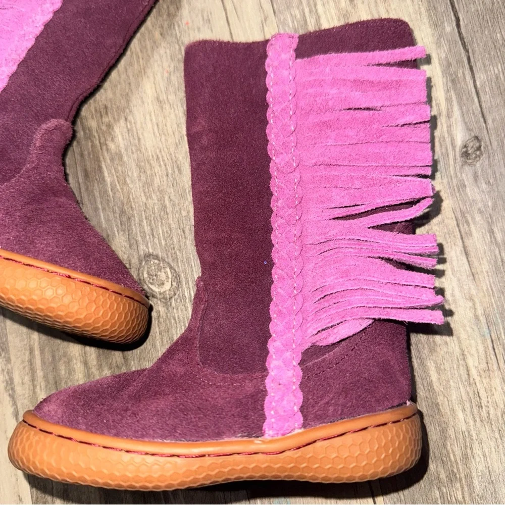 Livie & Luca Purple Fringe Kids Boots
